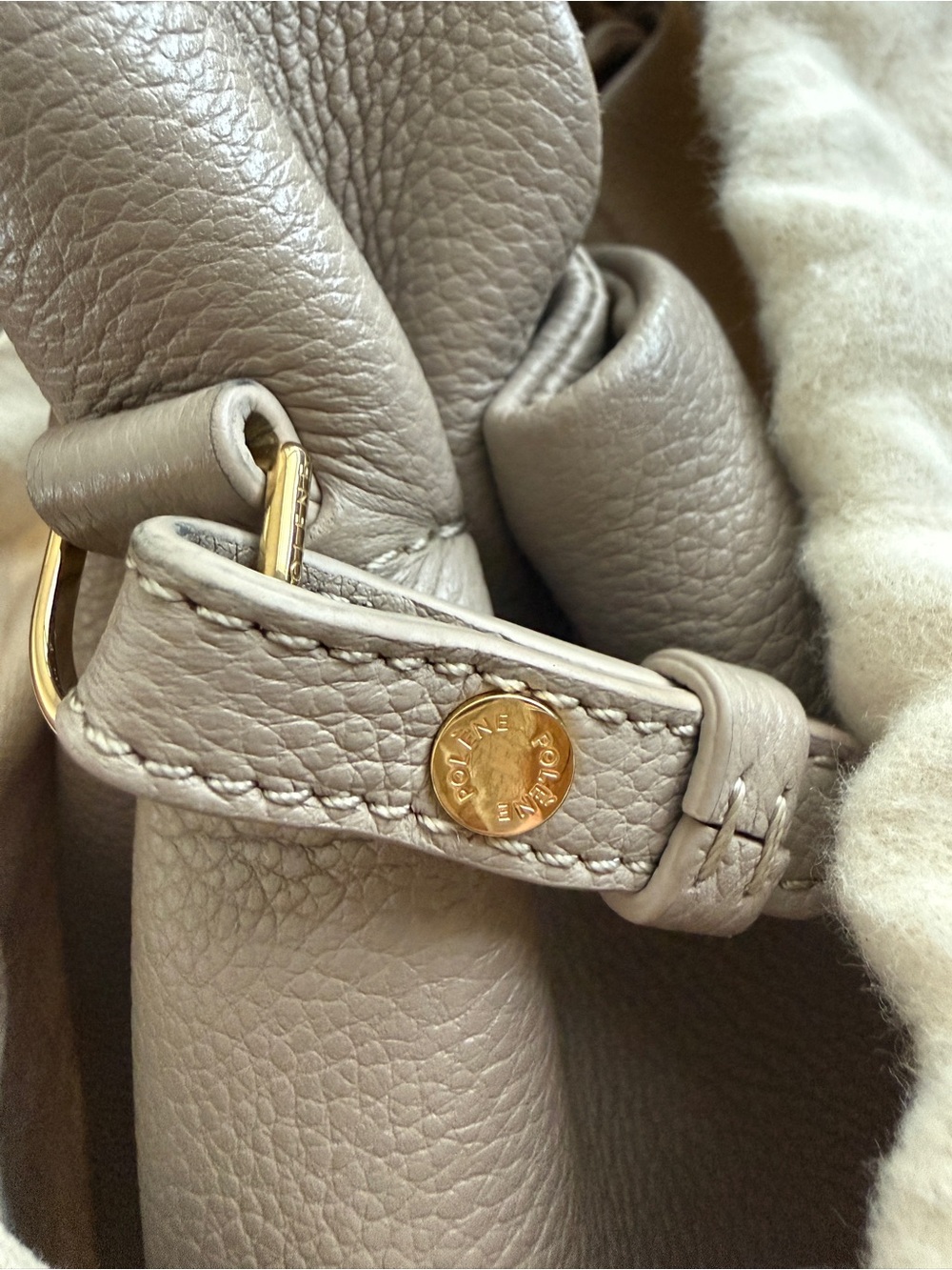 Polene Numero Neuf Mini in Textured Taupe - Picture 4 of 13